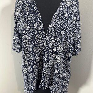 Blue & White Floral Blanka Kimono 8221